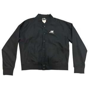 New Balance Essentials Core Bomber Button-Up Jacket Black Women’s Medium WJ01505